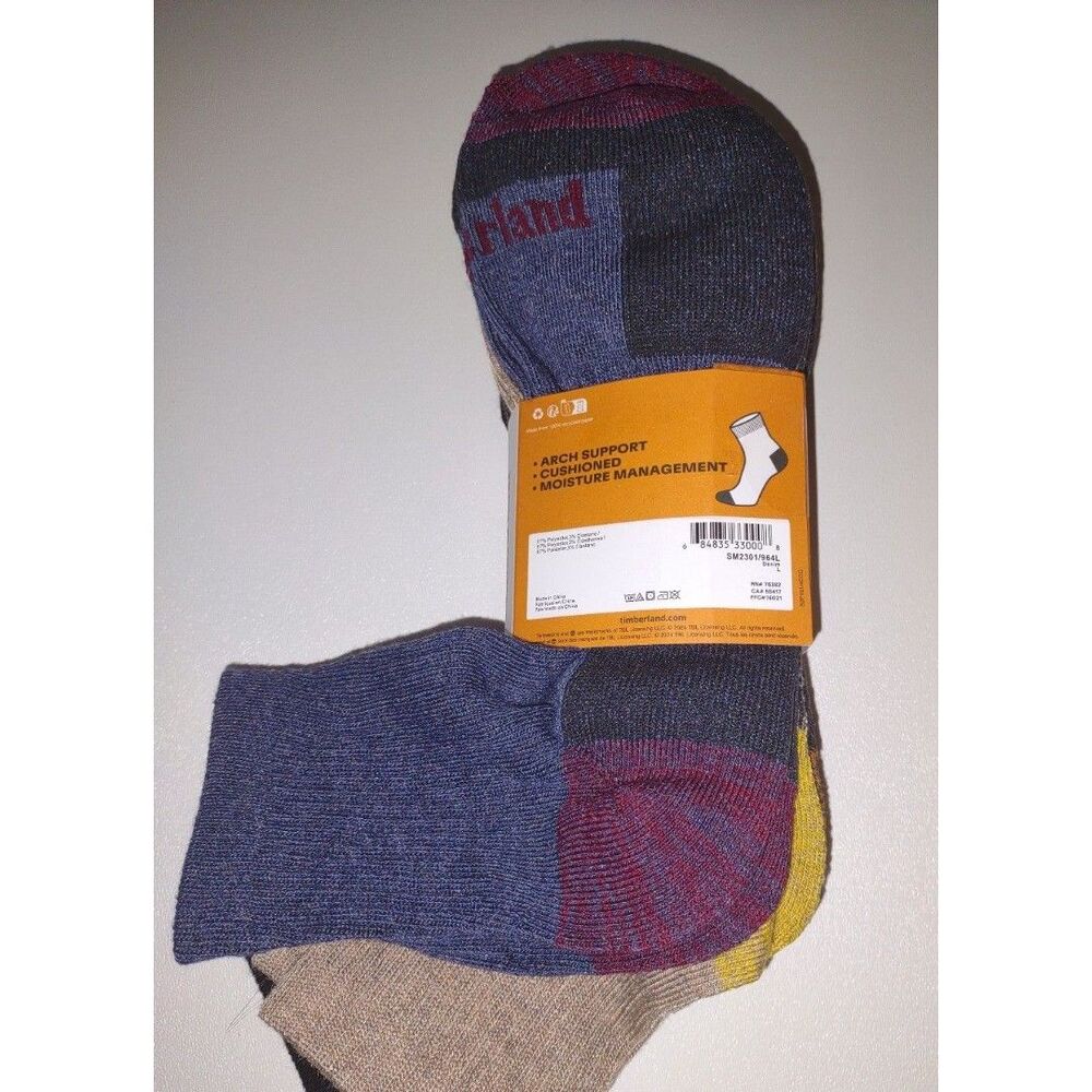 Timberland comfort cushioned socks 4 pairs mens size 9-12 New - Picture 2 of 2